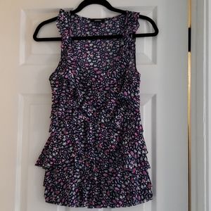 Express Tank Top, Mesh Multicolor Floral